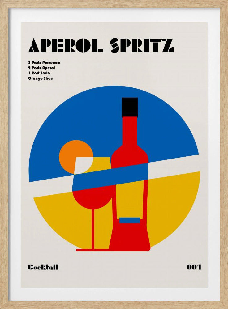 Aperol Spritz Cocktail Bauhaus Kunstdruk | Poster