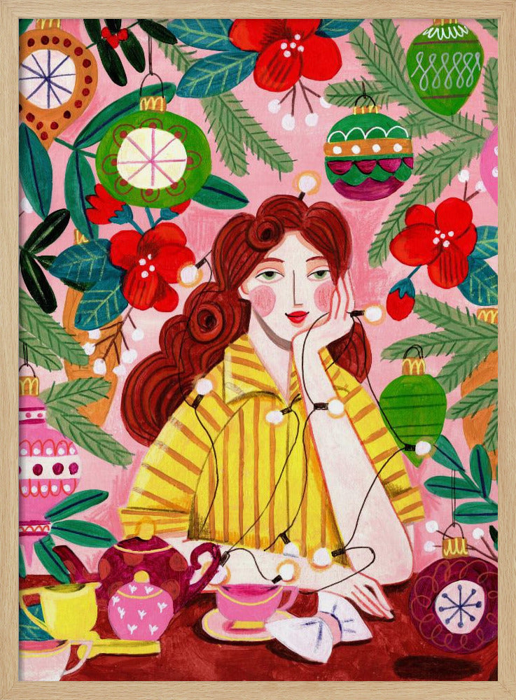 Retro Kerstvrouw | Poster