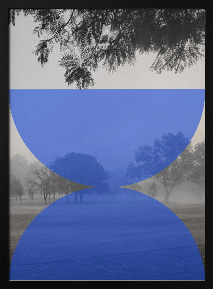 Mistige blauwe horizon | Poster