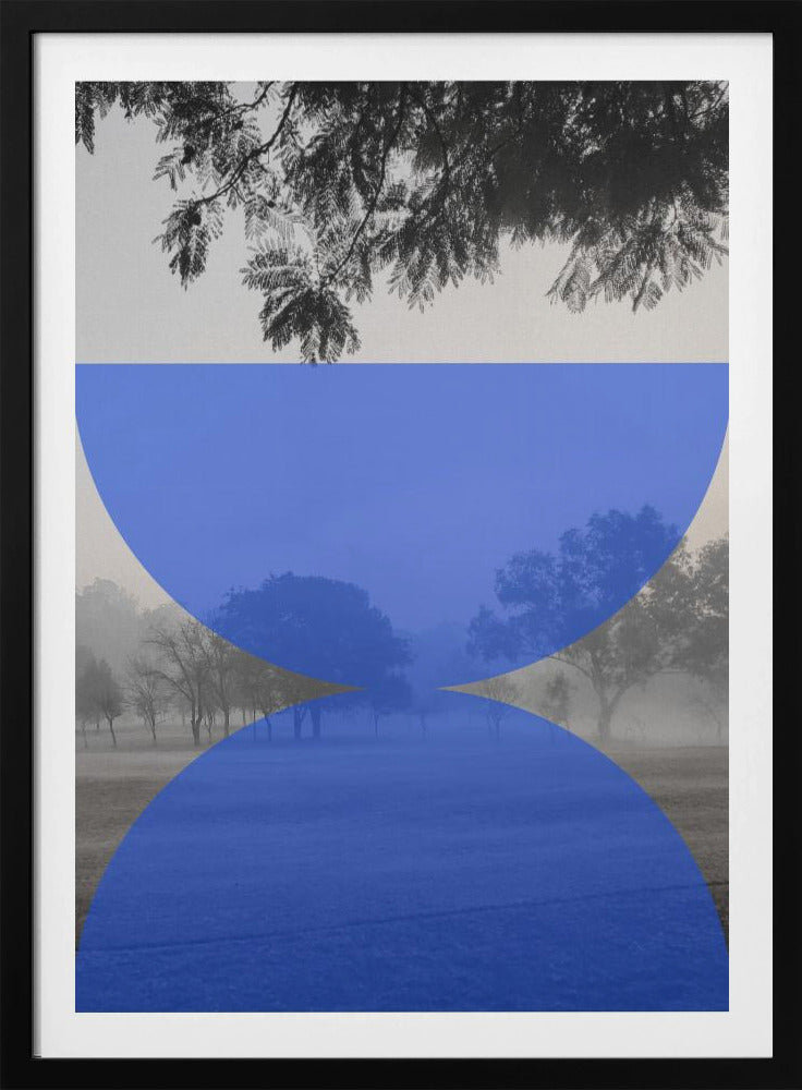 Mistige blauwe horizon | Poster