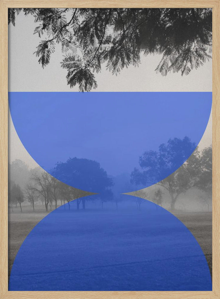 Mistige blauwe horizon | Poster
