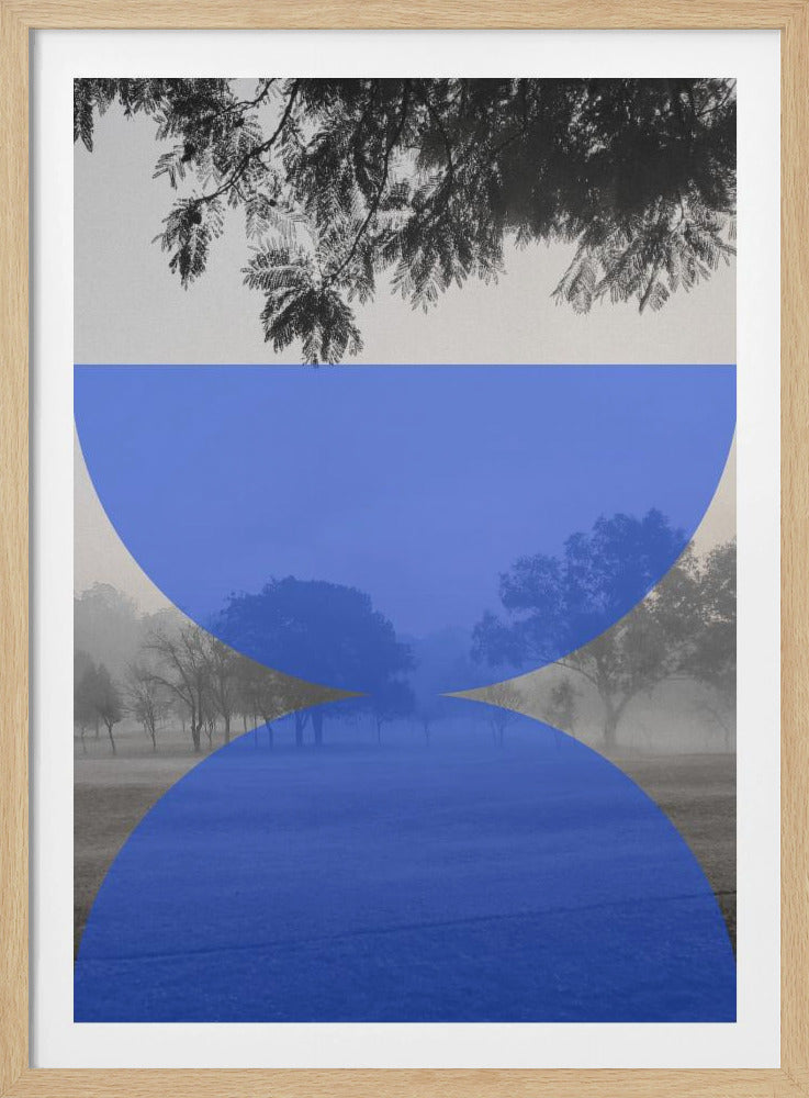 Mistige blauwe horizon | Poster