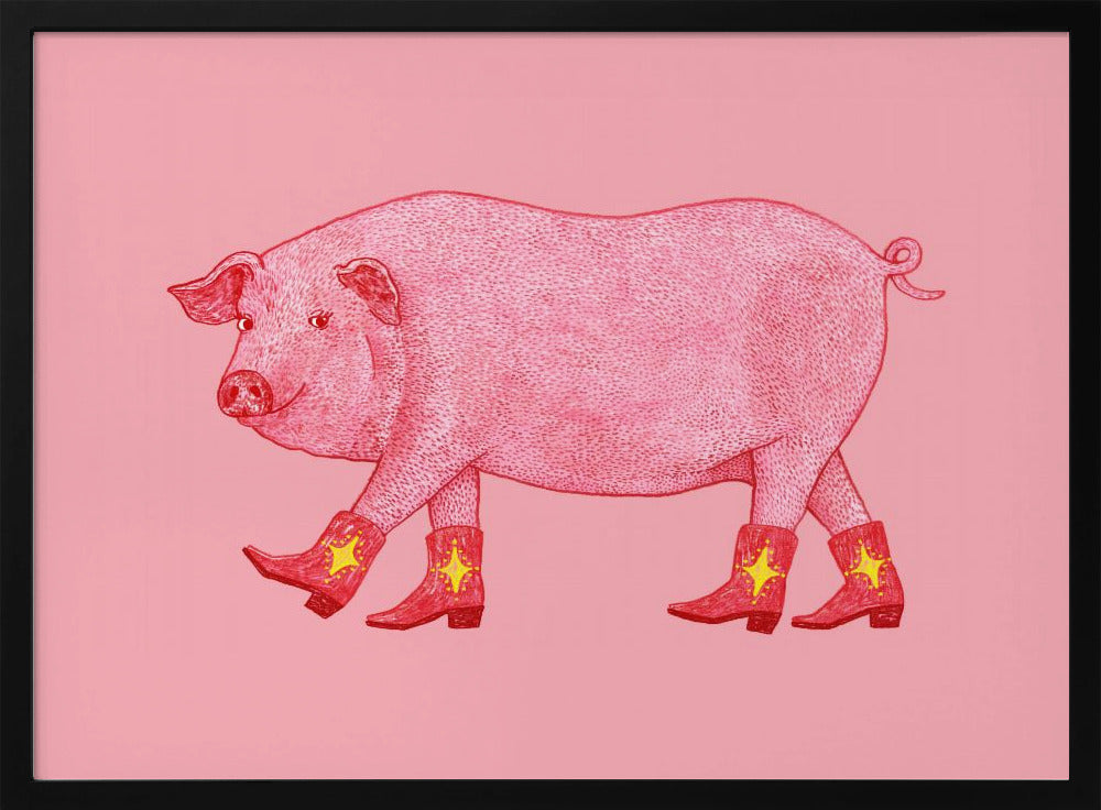 Marjorie het Cowgirl Varken | Poster