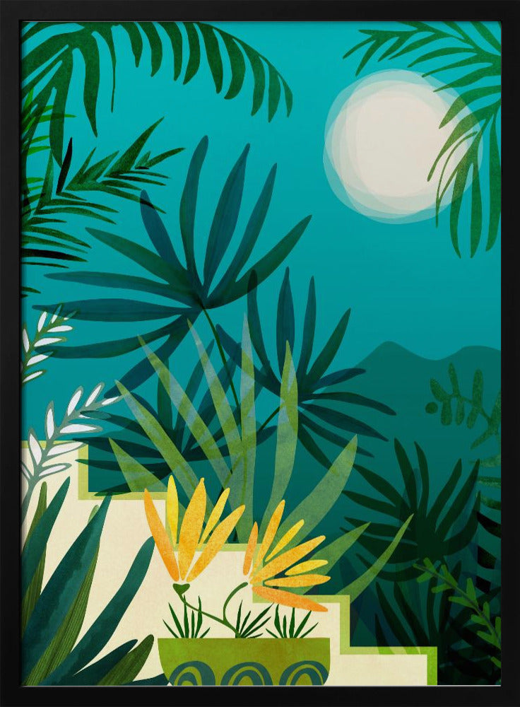 Regenwoud met maanlicht | Poster