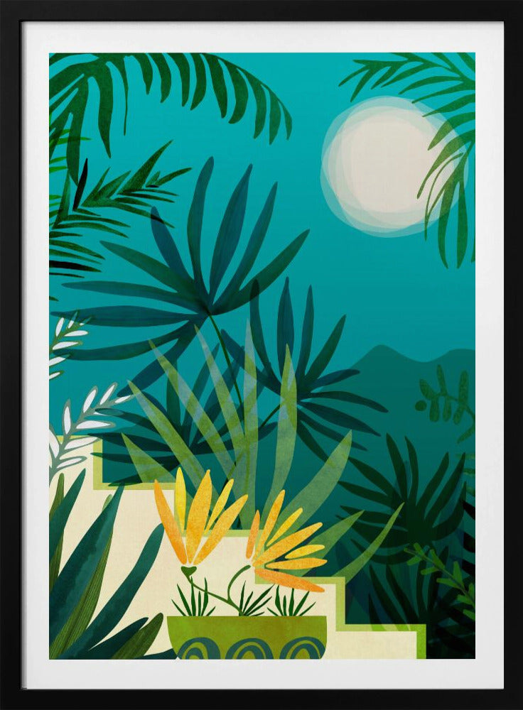 Regenwoud met maanlicht | Poster