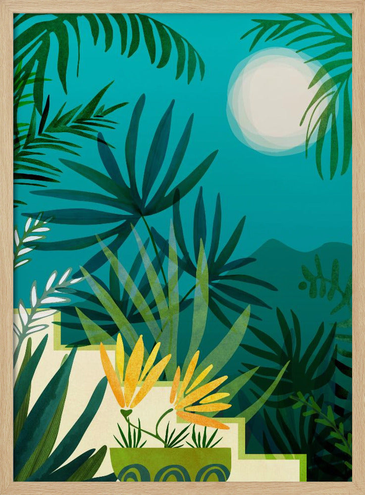 Regenwoud met maanlicht | Poster