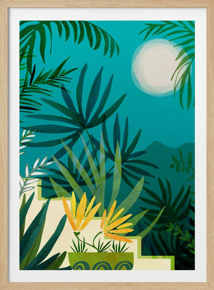 Regenwoud met maanlicht | Poster