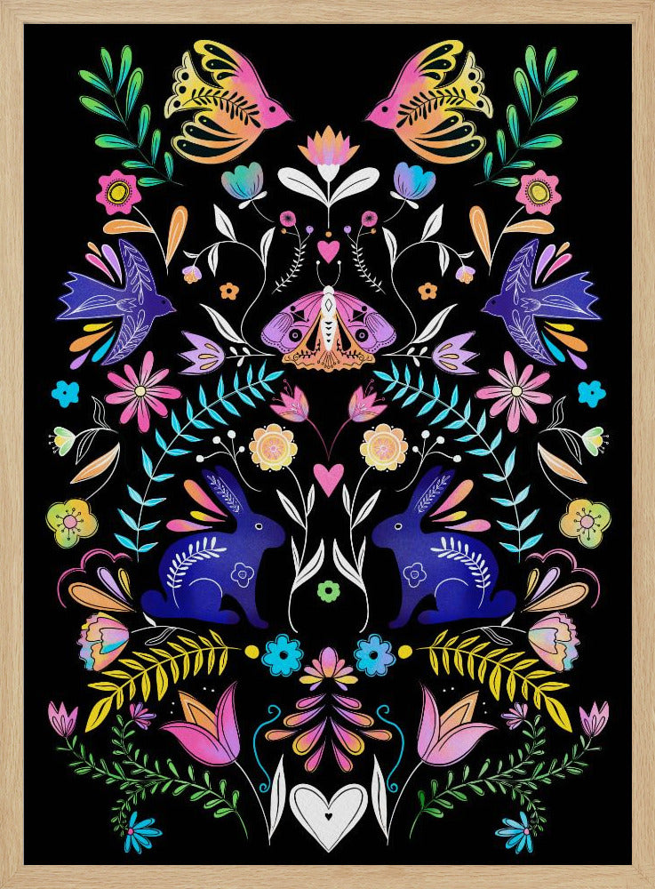 Kleurrijke volkskunstillustratie | Poster