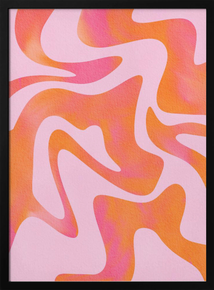 Abstracte golf in roze | Poster