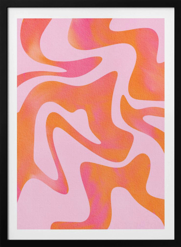 Abstracte golf in roze | Poster