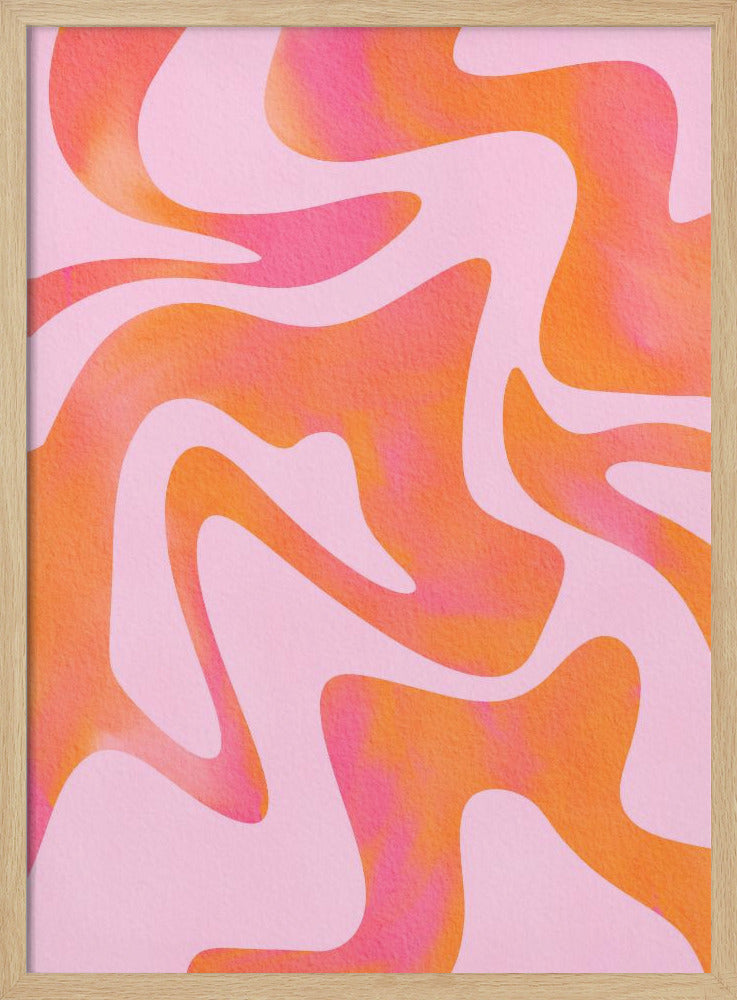 Abstracte golf in roze | Poster