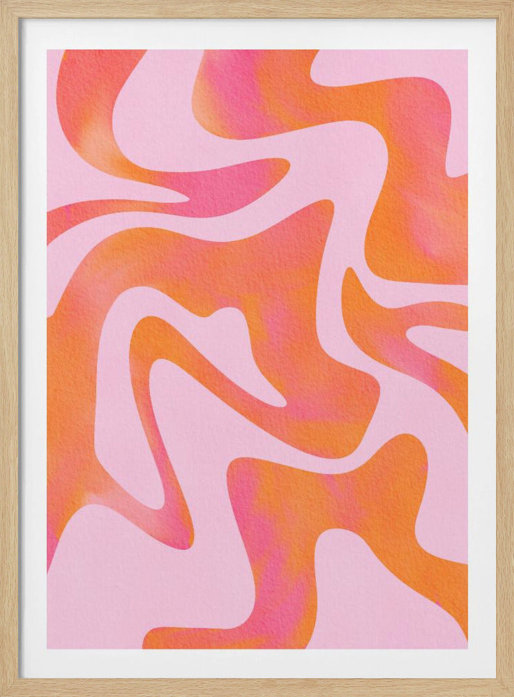 Abstracte golf in roze | Poster