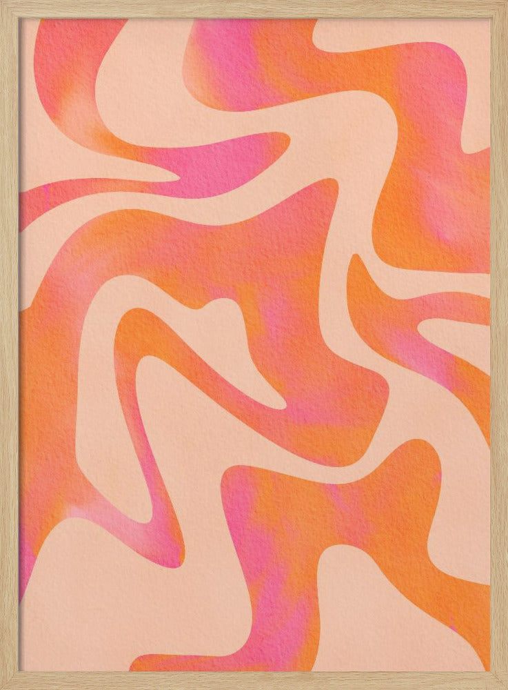 Abstracte golf - Peach Fuzz | Poster