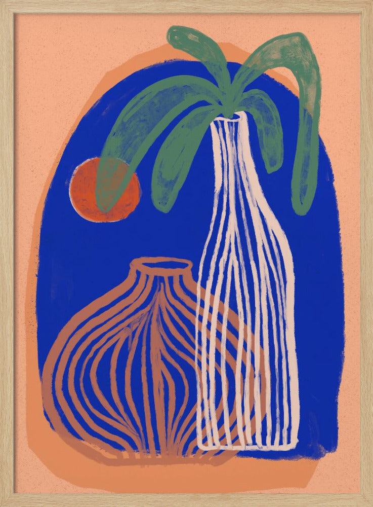 Blauwe Oase Vazen | Poster