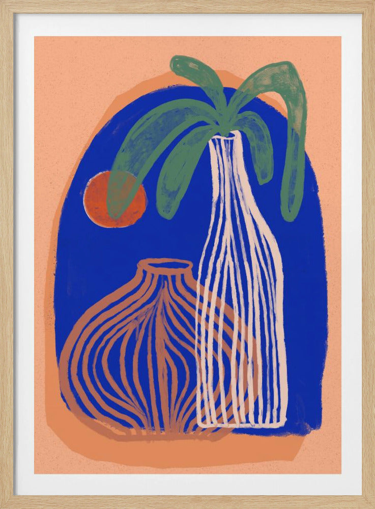Blauwe Oase Vazen | Poster