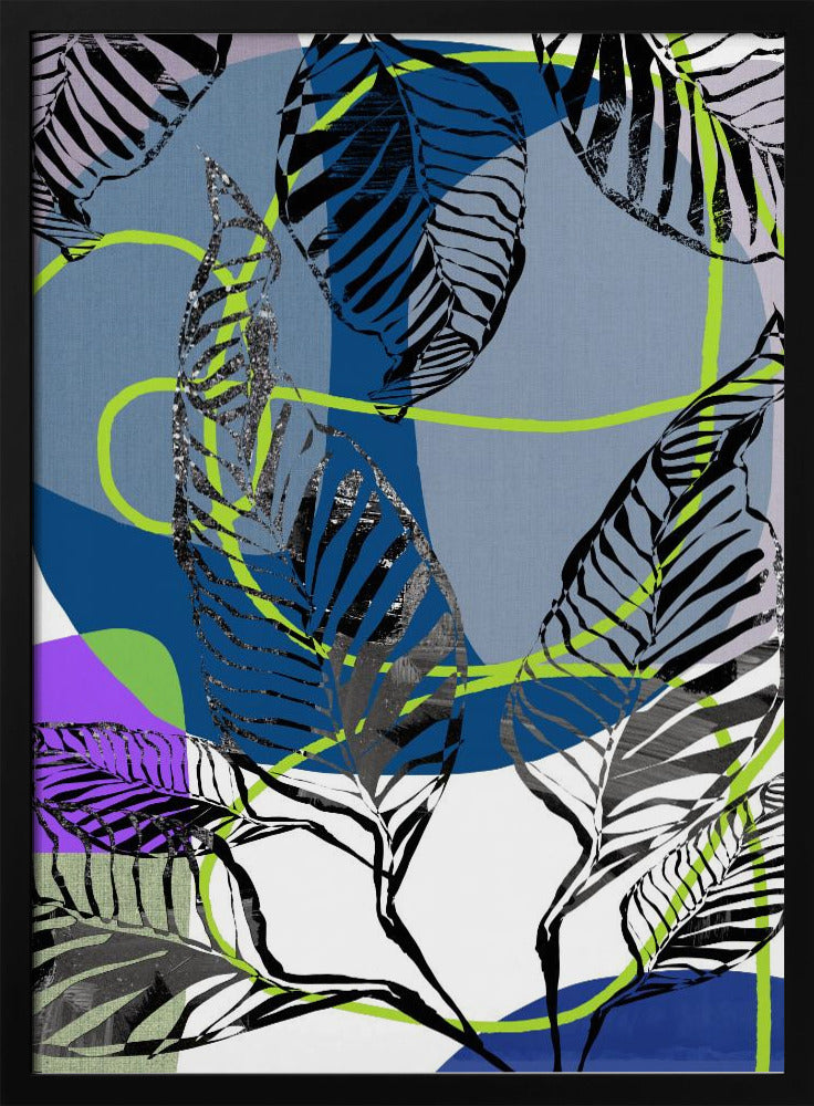 Black Leaves With Color Abstract No3 | Poster