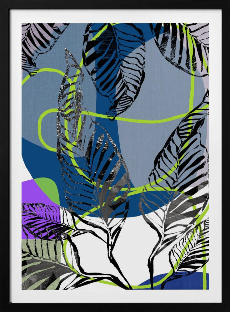 Black Leaves With Color Abstract No3 | Poster