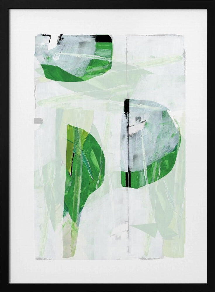 Limegroen Zwart Abstract No2 | Poster