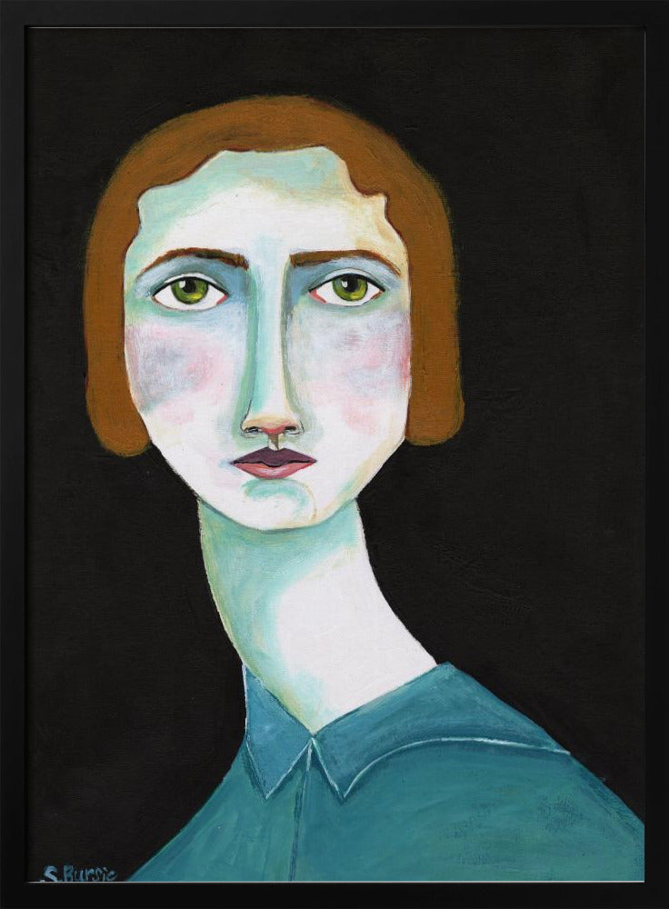Vintage dame kijkt | Poster