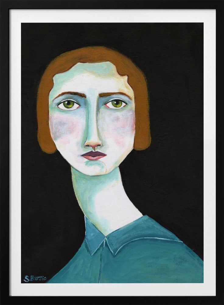 Vintage dame kijkt | Poster