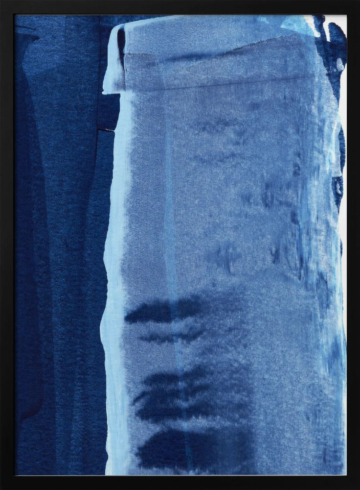 Blue Texture Flowing Vertical Lines | Poster