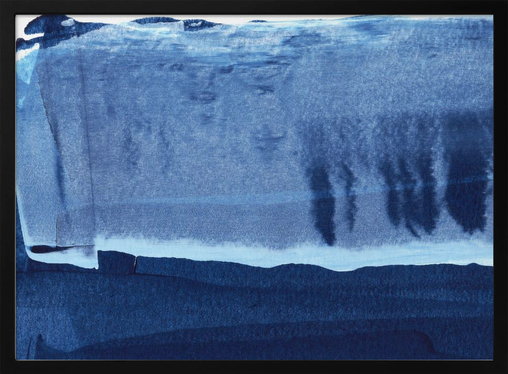 Blue Texture Flowing Vertical Lines | Poster