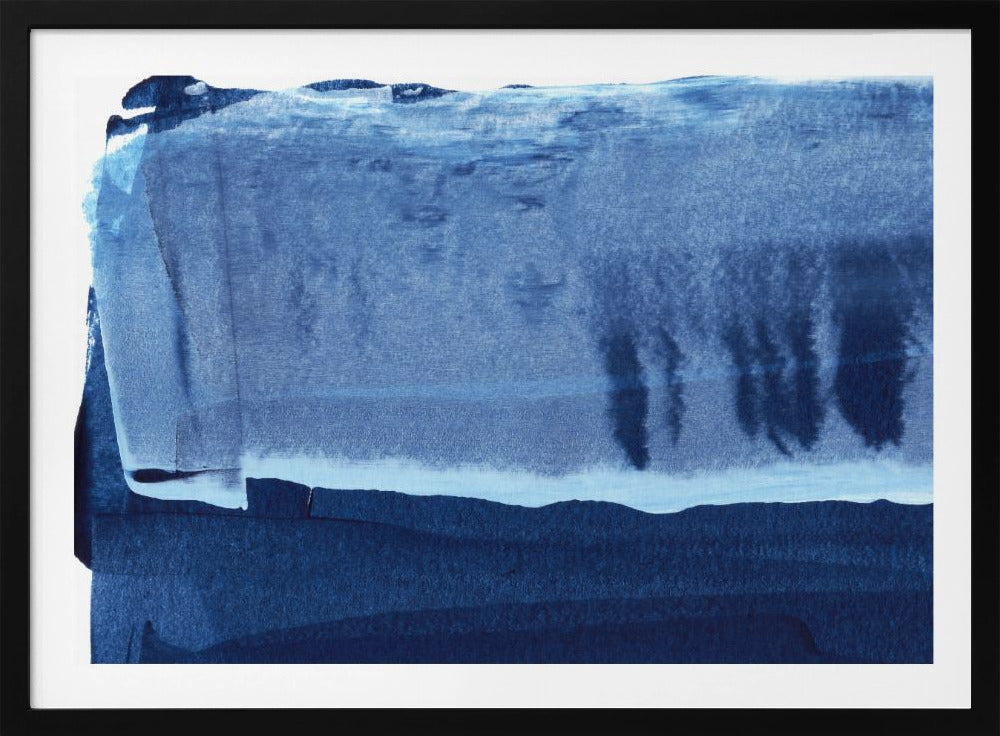 Blue Texture Flowing Vertical Lines | Poster