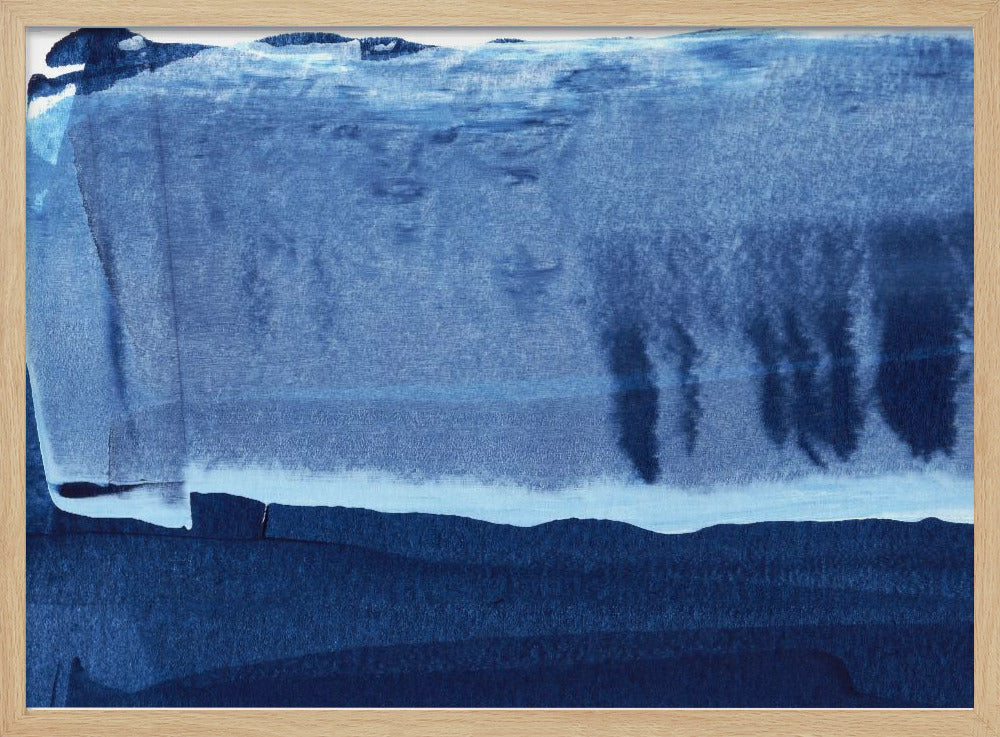 Blue Texture Flowing Vertical Lines | Poster