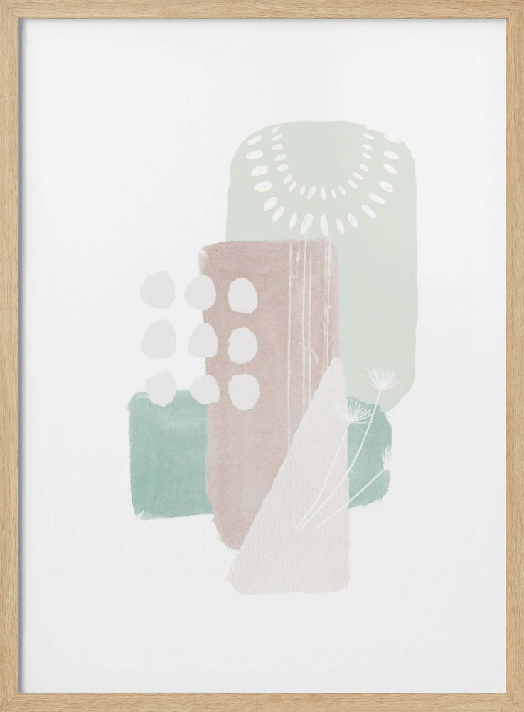 Pastelgroene vormen | Poster