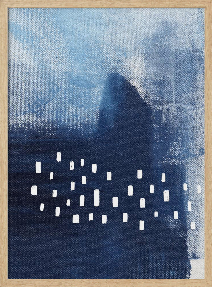 Blue Hues And White Rectangular Elements | Poster