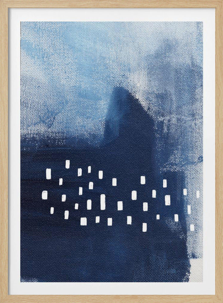 Blue Hues And White Rectangular Elements | Poster