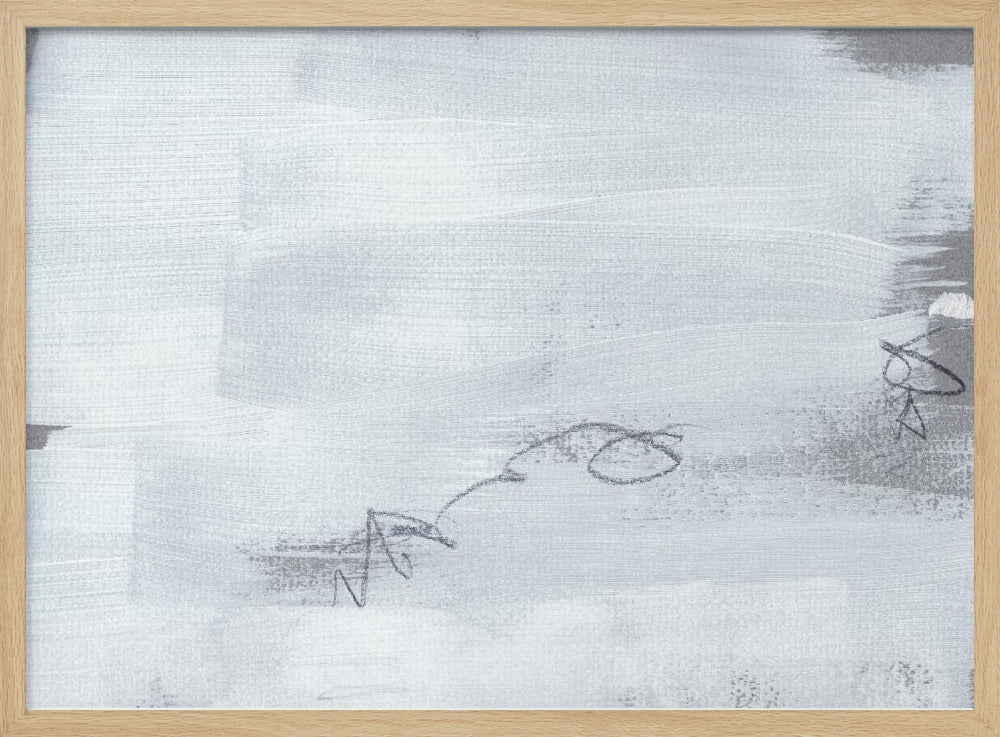 Abstracte witte penseelstreken | Poster