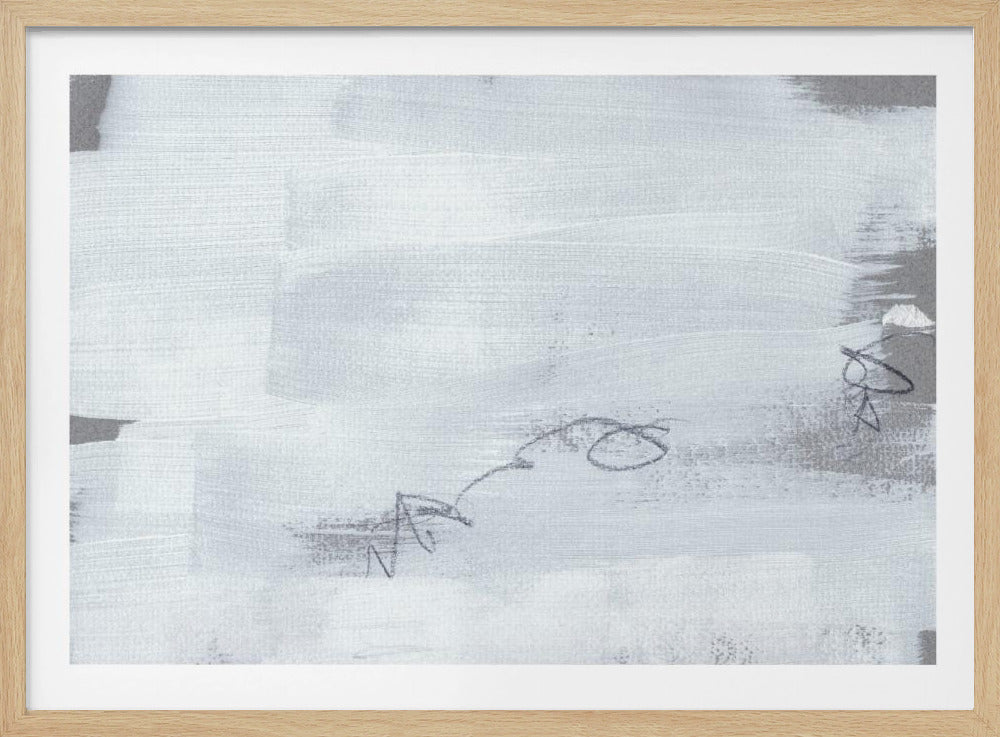 Abstracte witte penseelstreken | Poster