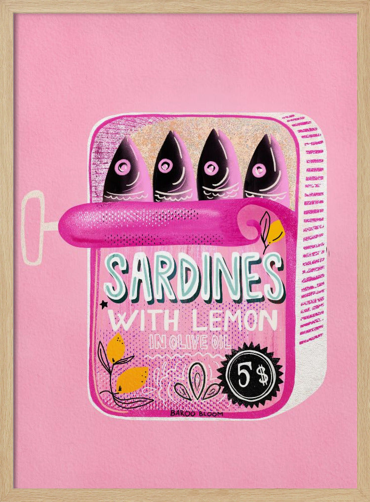 Sardientjesblikje Roze | Poster