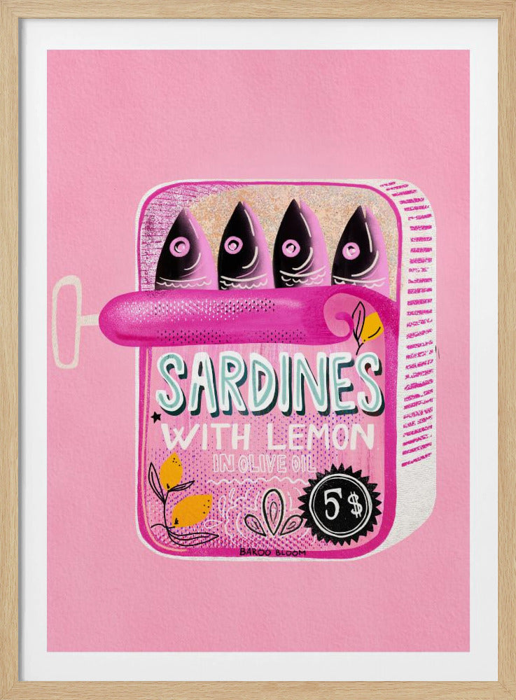 Sardientjesblikje Roze | Poster