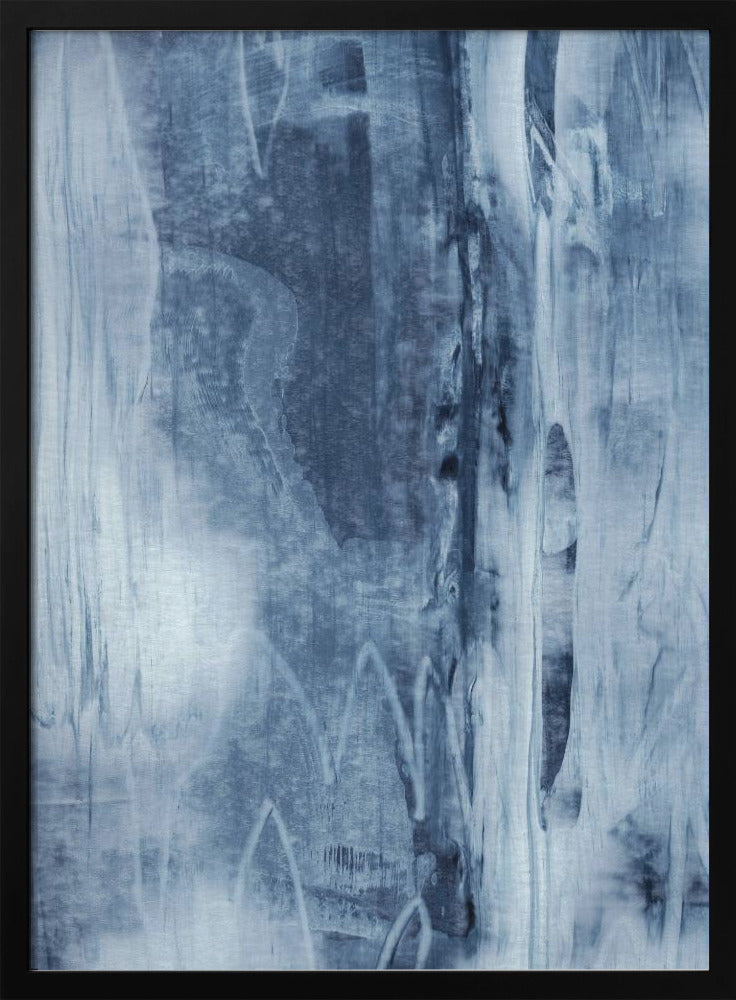 Blue Texture Flowing Vertical Lines | Poster