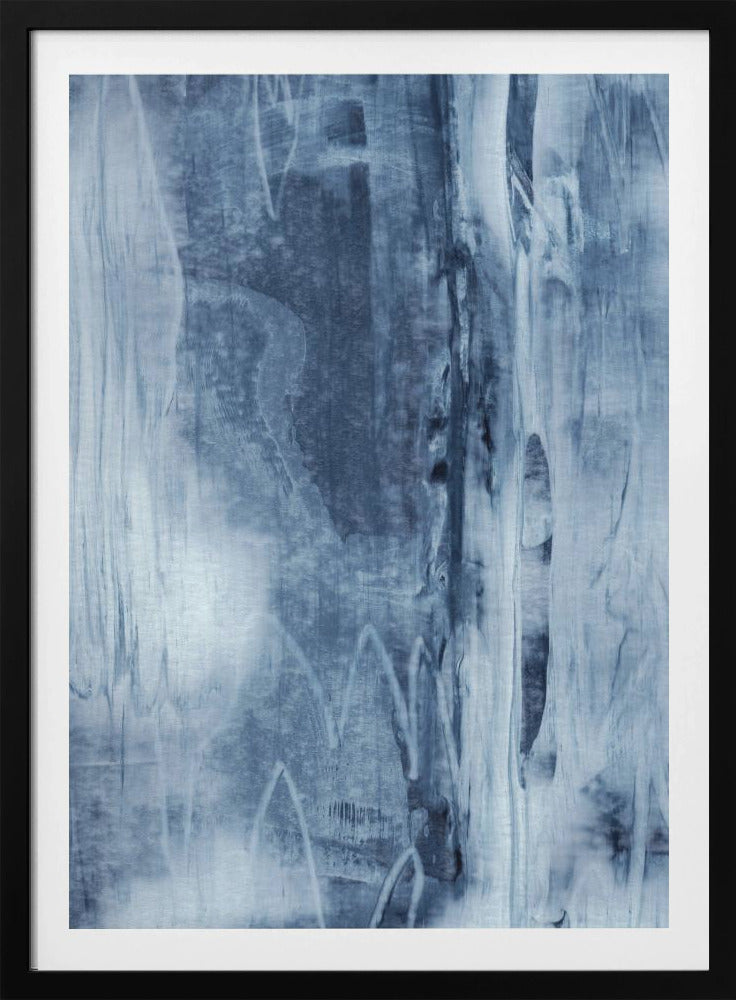 Blue Texture Flowing Vertical Lines | Poster