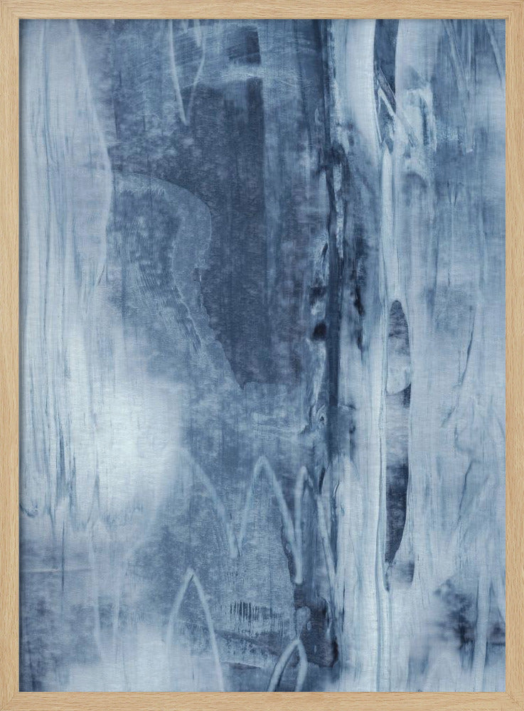 Blue Texture Flowing Vertical Lines | Poster