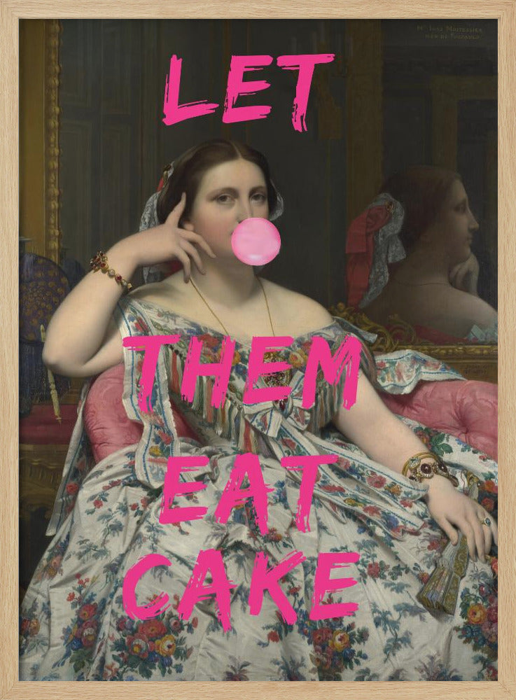 Laat ze taart eten, kauwgom vintage portret | Poster