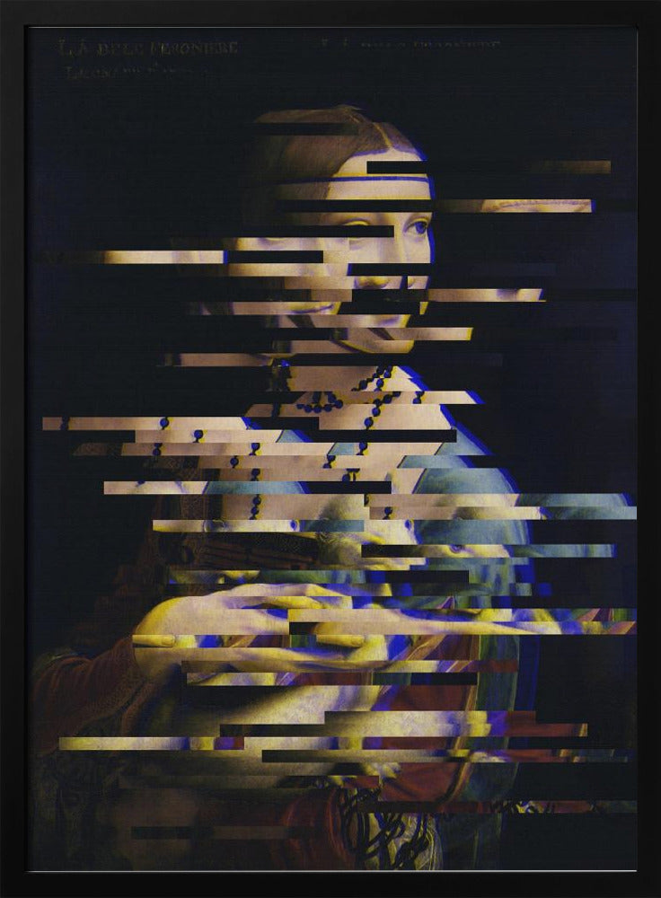 Verknoeide Leonardo da Vinci's Dame met de Hermelijn | Poster