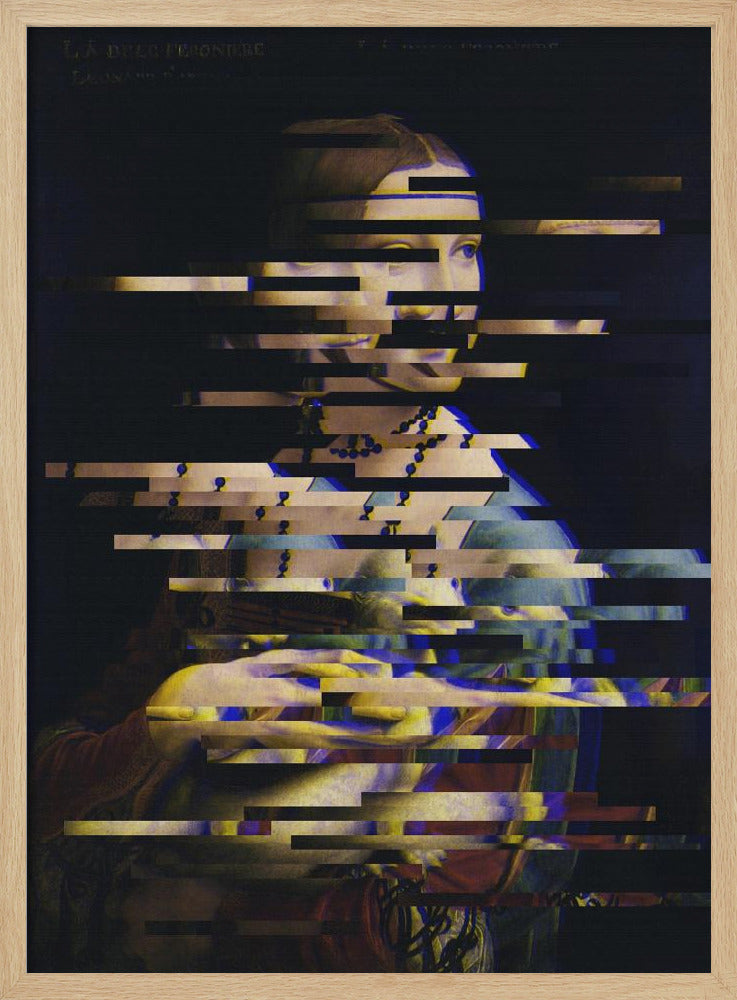 Verknoeide Leonardo da Vinci's Dame met de Hermelijn | Poster