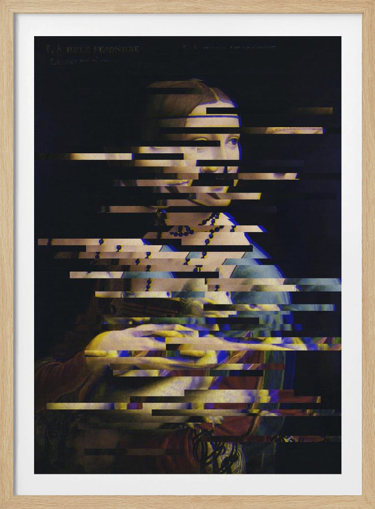 Verknoeide Leonardo da Vinci's Dame met de Hermelijn | Poster