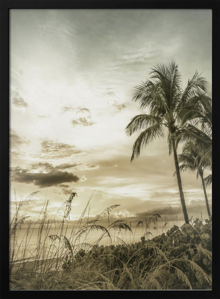BONITA BEACH Vintage Zonsondergang | Poster