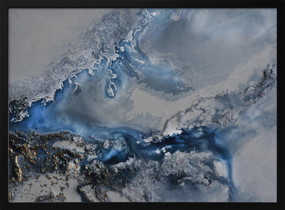 Abstract GRIJSblauw - Arctische wateren | Poster