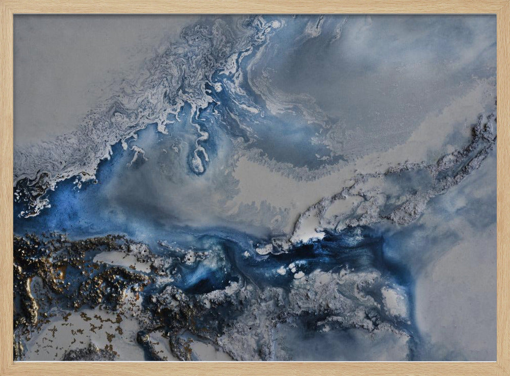 Abstract GRIJSblauw - Arctische wateren | Poster