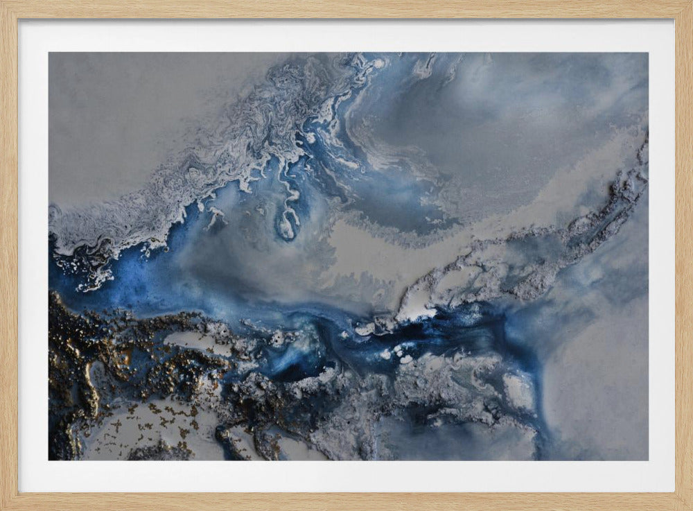 Abstract GRIJSblauw - Arctische wateren | Poster