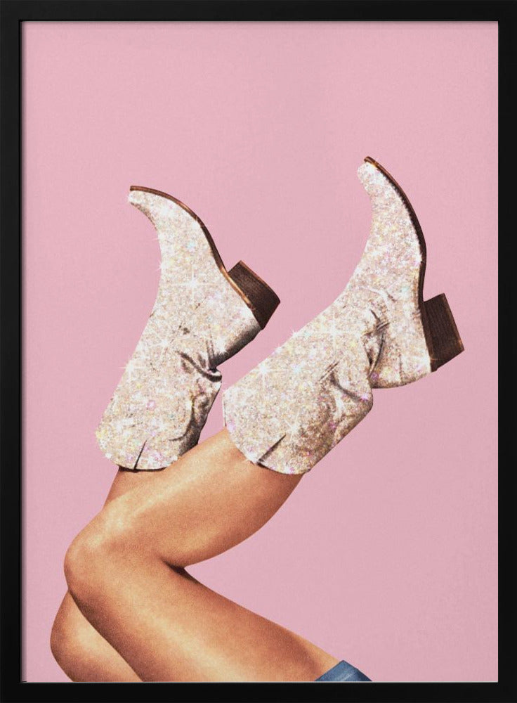 Deze laarzen - Glitterroze II | Poster