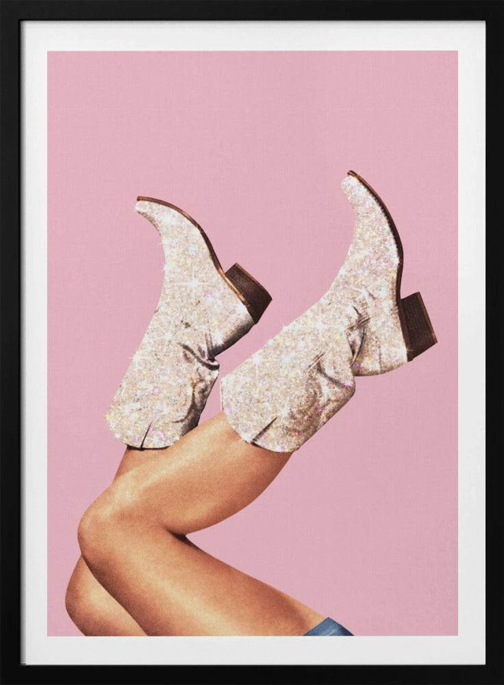 Deze laarzen - Glitterroze II | Poster