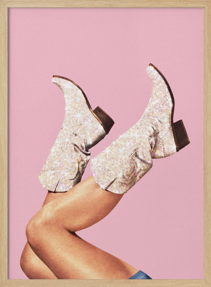 Deze laarzen - Glitterroze II | Poster