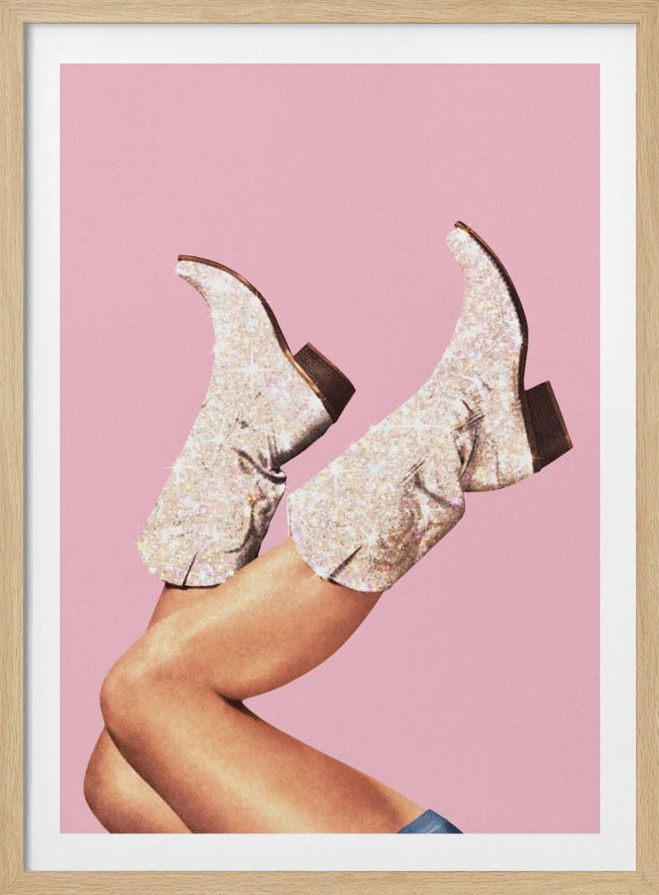 Deze laarzen - Glitterroze II | Poster
